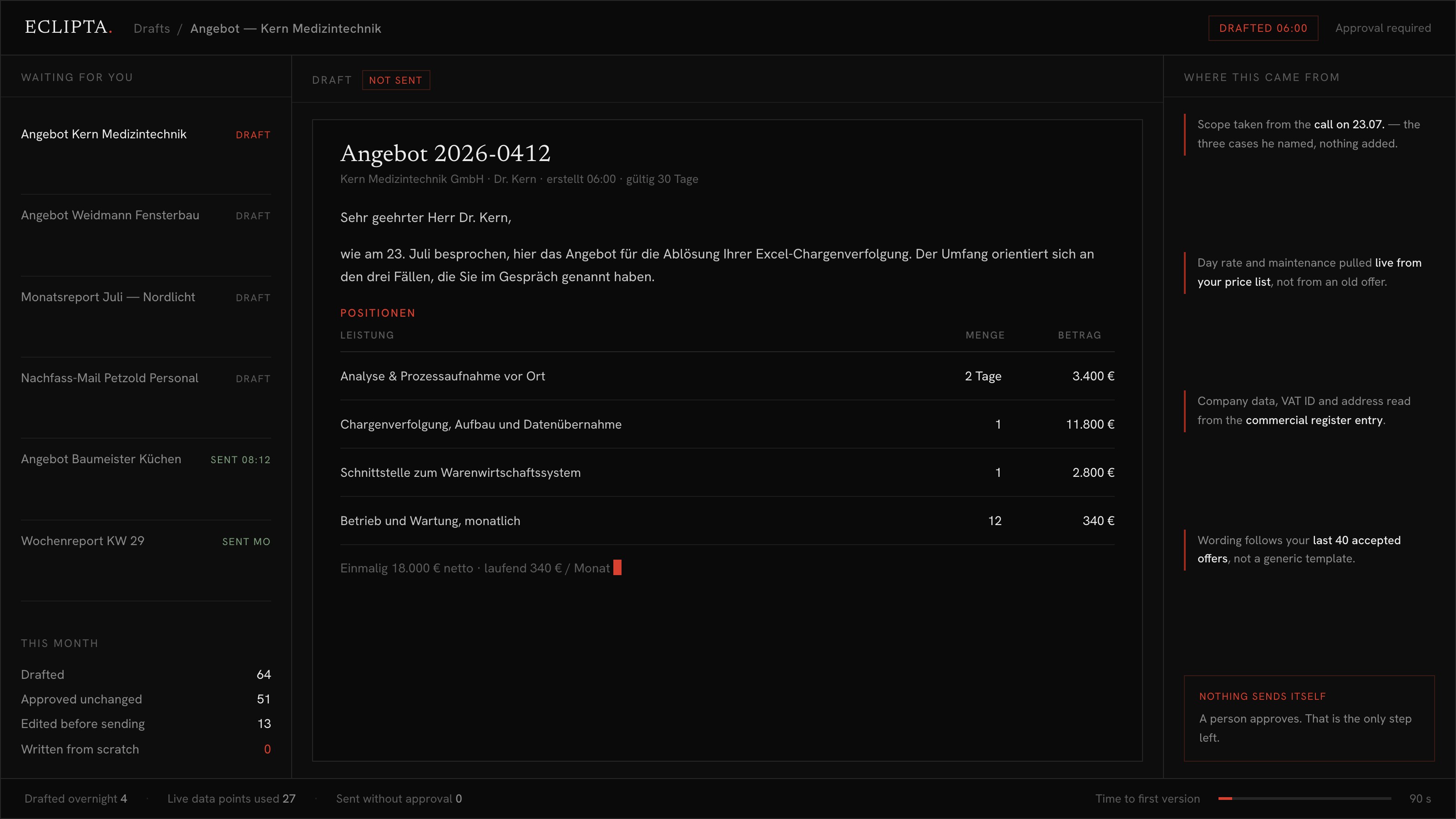 Every business: Automate quote and report drafting with AI, from your own live data